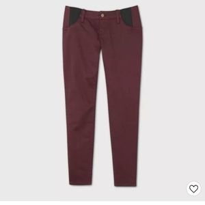 Isabel Maternity 00 Low Rise Side Panels Skinny Jeans Jeggings Burgundy NWT
